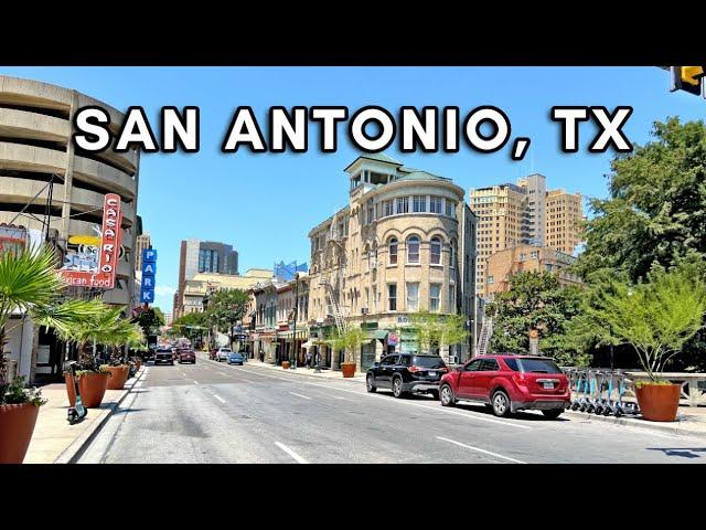 Texas Walking Tour, USA. Walking in 100 degrees hot SAN ANTONIO - Summer 2024