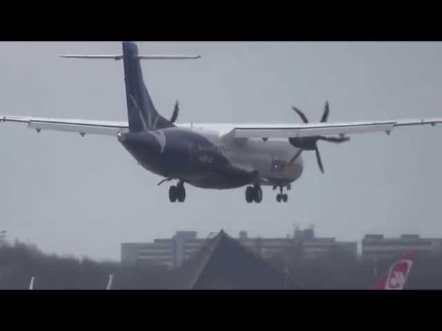 Intersky ATR 72-600 [OE-LID] - DANGEROUS landing @ Berlin-Tegel Airport! [1080p]