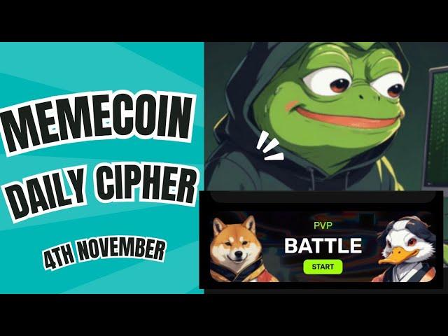 Memes Lab Memecoin Daily Cipher-4th November