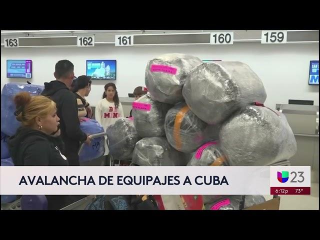 Montañas de equipajes en el Aeropuerto Internacional de Miami rumbo a Cuba, ¿a qué se debe el exceso