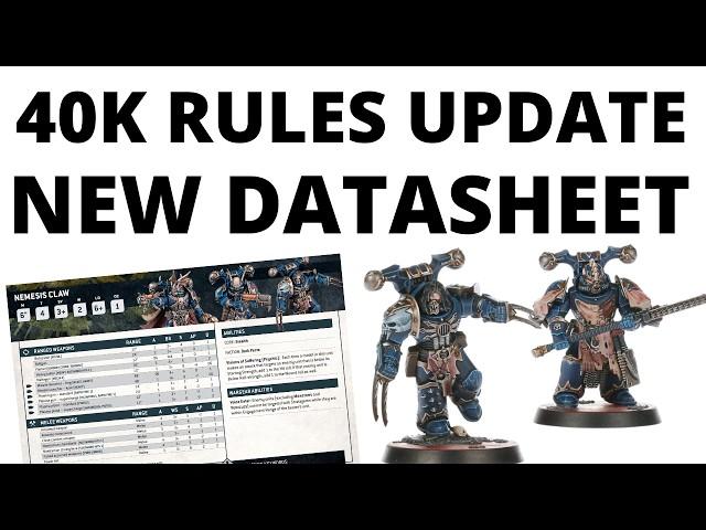 40K Rules Update! New Night Lords Datasheet Has a POWERFUL Debuff Rule - Nemesis Claw Unit Review