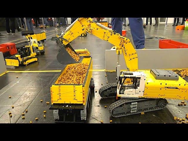 Full RC Lego Technic Trucks Construction Site Excavator Wheel Loader Intermodellbau Dortmund 2023