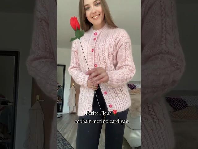 Кардиган спицами из мохера на шелке и мериноса Hand Knit Mohair Merino Cardigan