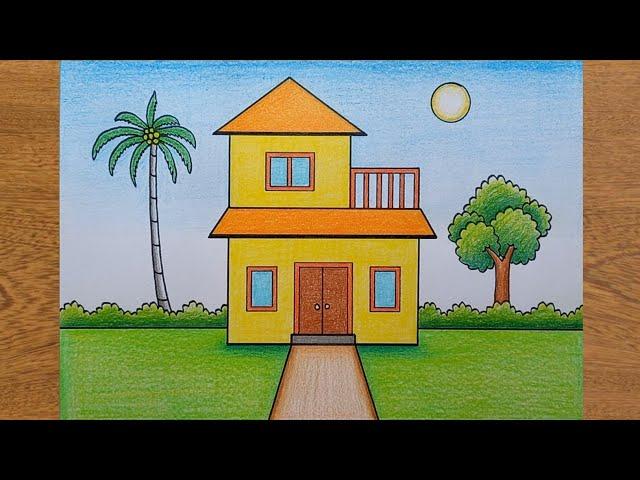 How to Draw a House | Very Easy | Drawing a House for Beginners