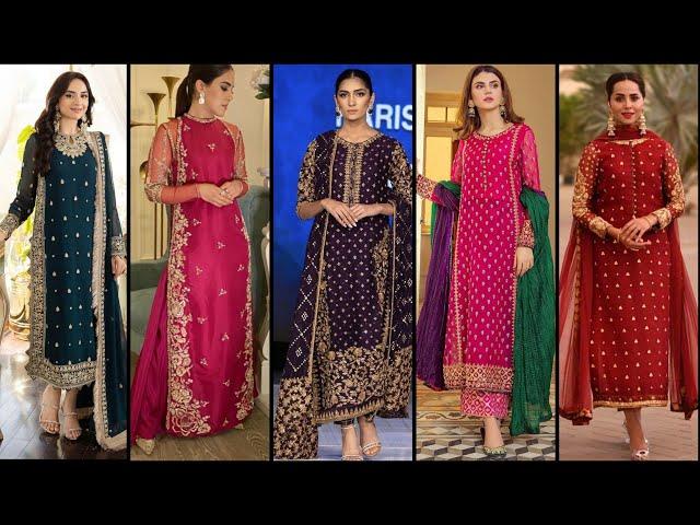 latest wedding dress design 2024 / Trending mehndi barat walima long shirt designs 2024 for girls