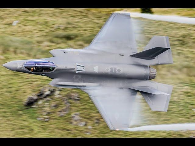 Fighter jets flying low through the Mach Loop