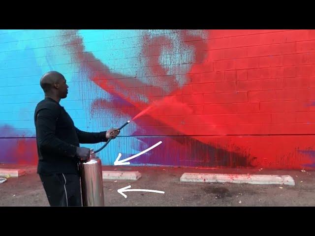 How to Paint  Art with a Fire Extinguisher - Street art and Murals