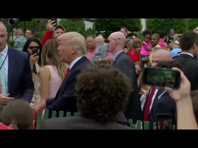 Donald Trump Steals a Childs Hat