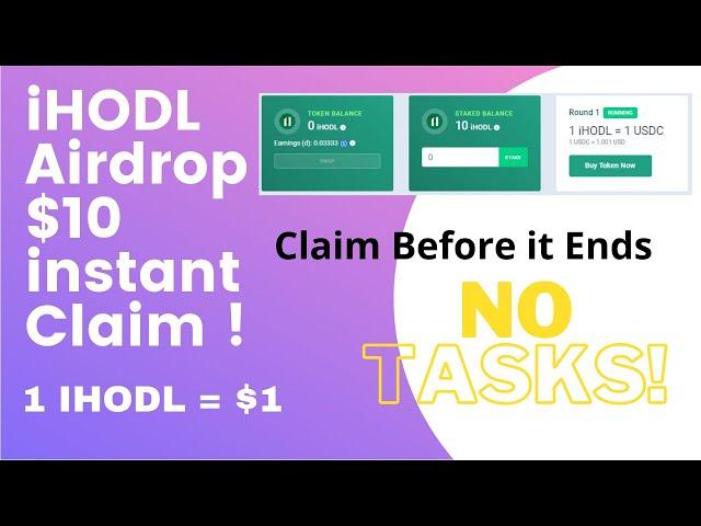 iHodl Airdrop Claim 10 iHODL Token Instantly