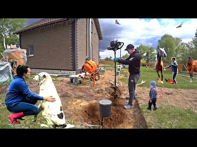 LIFE IN THE VILLAGE FOUNDATIONS FOR A LONG TERRACE. Planting in the garden and vegetable garden