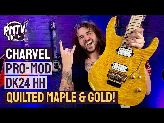 Charvel Pro-Mod DK24 - Satin Gold & Amber Finish! - It Plays & Sounds As Good As It Looks!