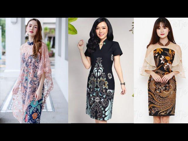 model dress batik kombinasi// inspirasi baju batik