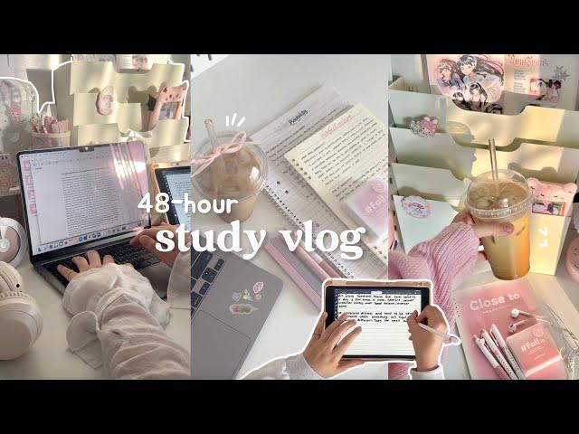 48-hour study vlog ️very productive days in my life, aesthetic sunsets,lots of coffee,kpop journal