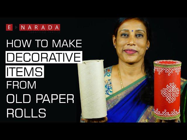 How to make Decorative items from paper rolls | Rangoli Artwork | Recycle hacks