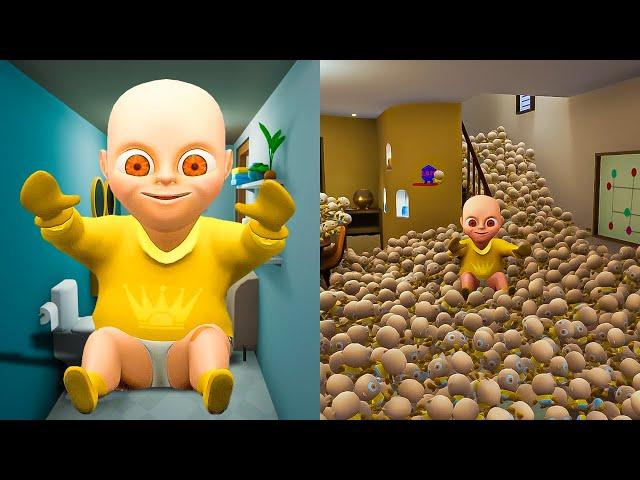 What if we SPAWN Million of PLUSHIES?! In Horror Game The Baby In Yellow