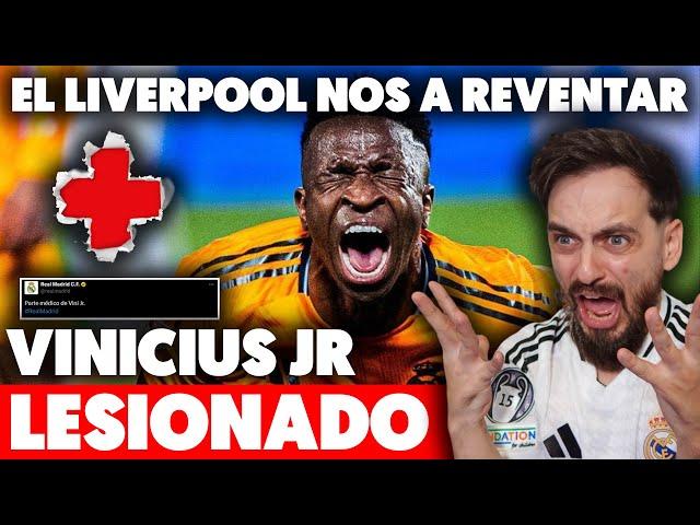 ¡¡EXPLOTO!! VINICIUS JR LESIONADO y SE PIERDE el PARTIDO vs LIVERPOOL ¡ANCELOTTI NO SABE ROTAR!