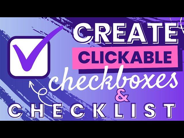 Create clickable checklist & checkboxes in Canva - Great to-do lists!