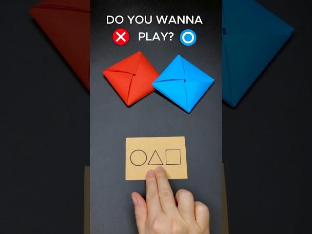 DIY Origami Ddakji 🟦🟥 Flip Card from Squid Game 2 | How to Fold DDAKJI | Korean Paper Toy