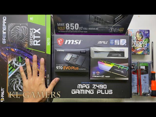 intel Core i9 10850K msi mpg Z490 GAMING PLUS G-Skill Trident Z Neo 970 EVO PLUS Palit RTX3070