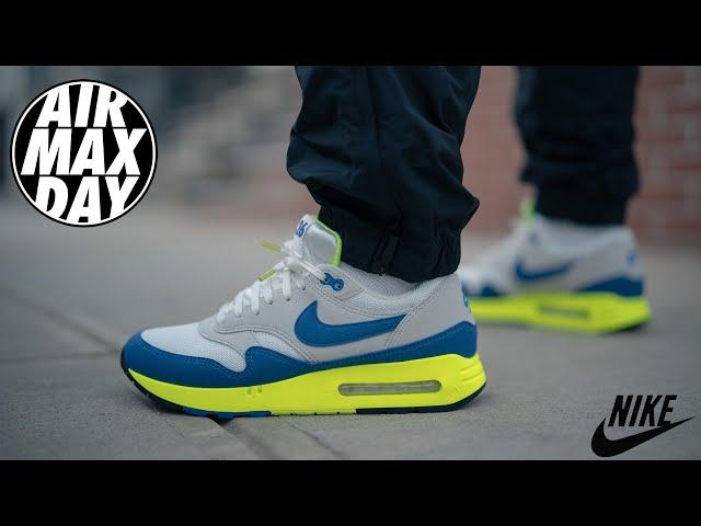 NIKE AIR MAX 1 '86 ROYAL AND VOLT | REVIEW, SIZING, & ON-FOOT | AIR MAX DAY