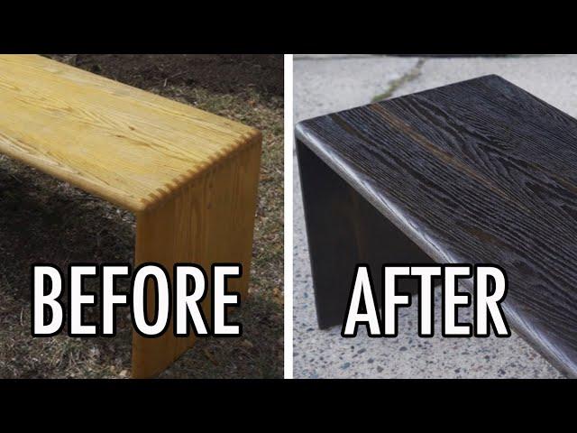 Ebonizing A Big Oak Bench With Vinegar & Steel Wool | Furniture Makeover