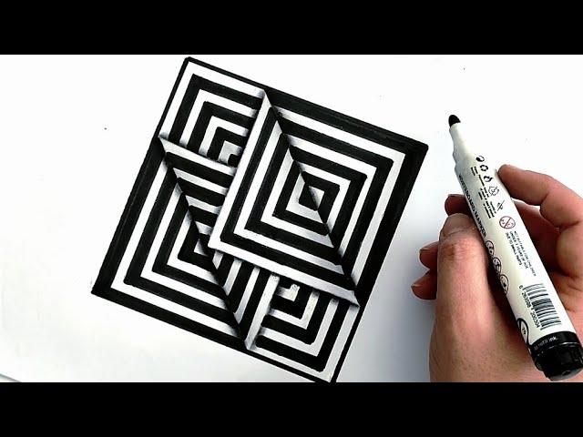 Anamorphic Illusion ,OP Art Ideas,Optical Illusion Tutorial Step by Step ,3D Art ,obstacle drawing