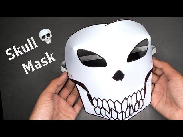 How to make a SKULL MASK out of paper  Easy Paper Skull Ninja Mask  Halloween Paper Mask ️