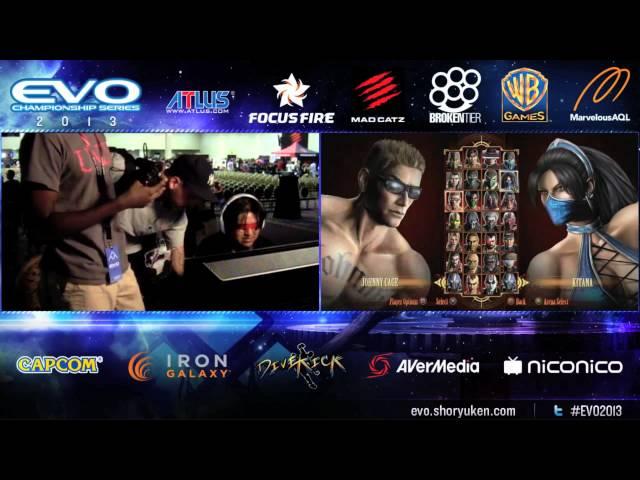 EVO 2013 - Mortal Kombat 9 Pool Matches - Rattlehead (Blindfolded Blind Guy) vs. Crazy DJT