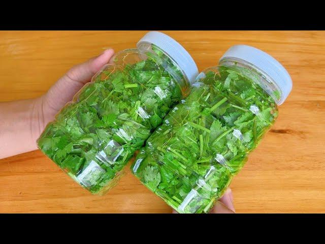 #good way to preserve cilantro that won't go bad for months ，The easiest way to save cilantro