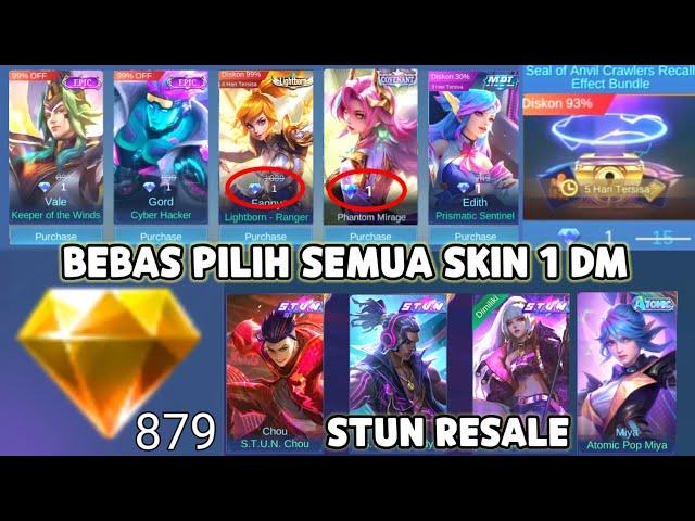 BEBAS PILIH SEMUA SKIN CUMA 1 DM & CARA DAPAT 879 DIAMOND KUNING GRATIS