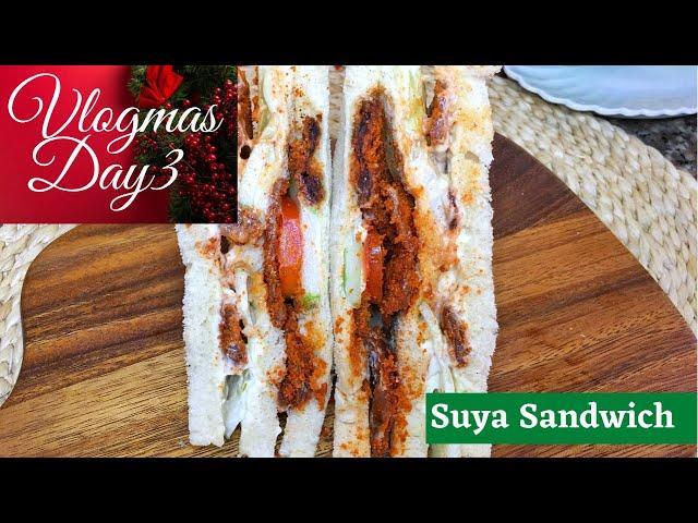 Vlogsmas Day 3 | I Made A Sandwich From Nigeria’s Most Popular Street Food!|Suya Sandwich Recipe