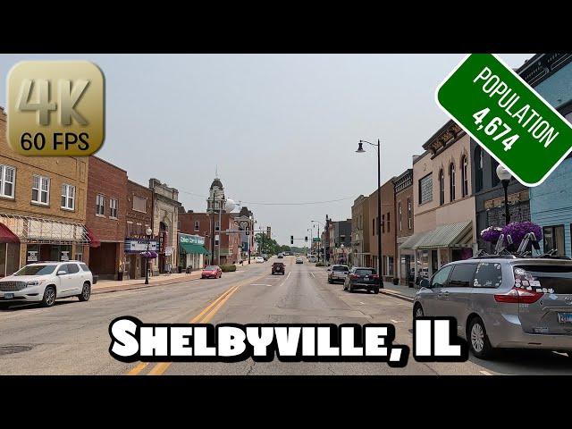 Driving Around Small Town Shelbyville, Illinois in 4k Video