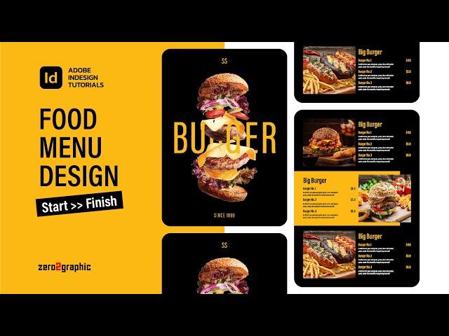 Food Menu Design in Adobe InDesign for Beginners - Start to Finish