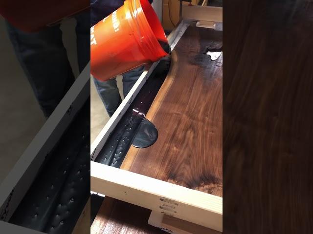 Black Walnut Desk build - short edit. How to build epoxy table, woodworking and diy.