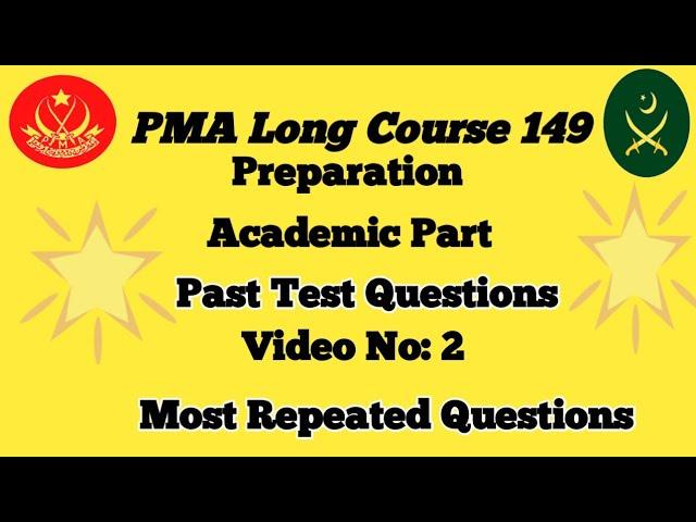 Academic Test Preparation for Pma Long Course 149 | academic mcqs for pma initial test #pma