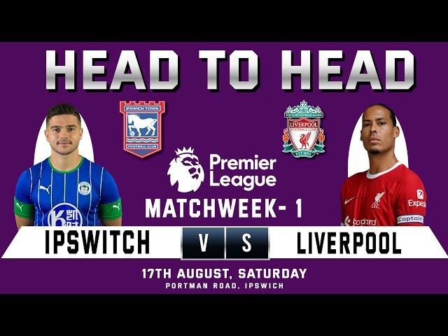 IPSWITCH TOWN vs LIVERPOOL | Prediction & Head to Head Stats | Matchweek 1 | IPS vs LIV | EPL