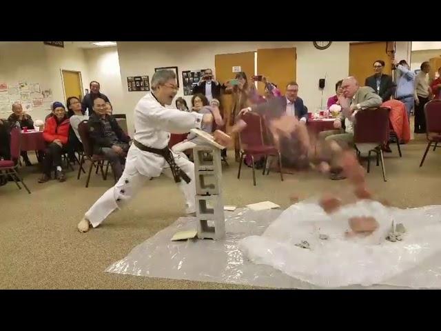 Grand Master Kevin Tiger Bang Breaks Bricks With Punch