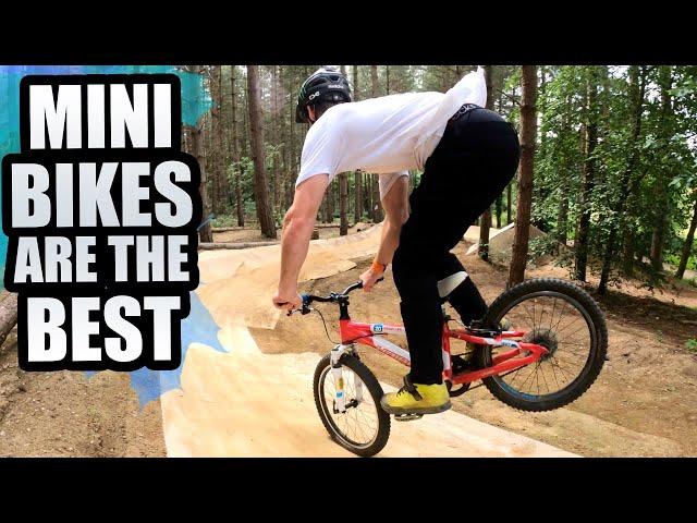 MINI MOUNTAIN BIKES ARE THE BEST -  FULL SPEED BIKE PARK SENDS!