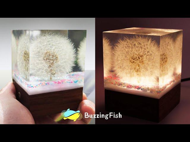  Very Easy, Use Mold to make a Dandelion Resin Lamp | Resin Art 