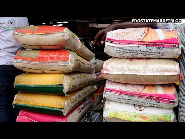 LATEST PRICE UPDATE OF VARIOUS BAG OF RICE BEANS @ THE BIGGEST RICE DEPOT LAGOS STREET ON BENIN CITY