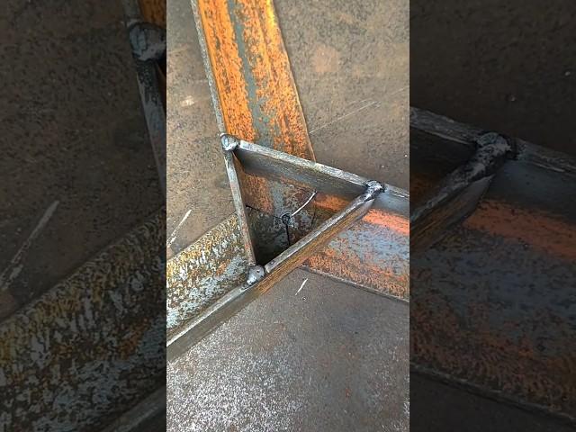 brilliant idea for a 3-way L angle iron connection #welding #welder #metalworking #fabrication