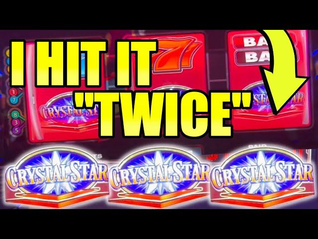 NOT ONCE, BUT TWICE! 2 PROGRESSIVE JACKPOTS ON CRYSTAL STAR HIGH LIMIT SLOT MACHINE!