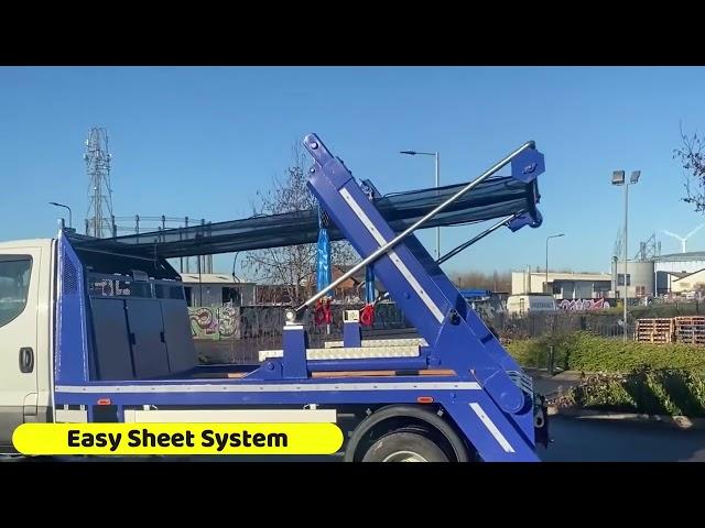 Mini skip loader with auto sheet 3.5 ton  Iveco skip loader