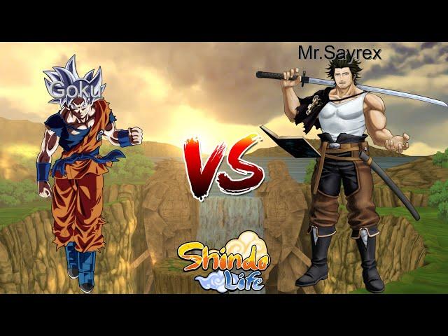 Mr.Sayrex vs Goku | PvP in Shindo life#82