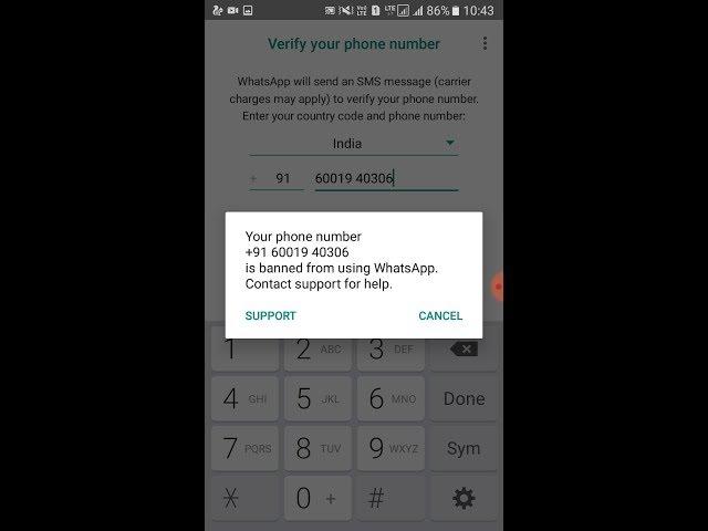 Your phone number is banned from using WhatsApp contact support for help