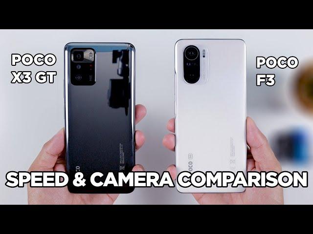 POCO X3 GT vs POCO F3 SPEED TEST & CAMERA Comparison | Zeibiz