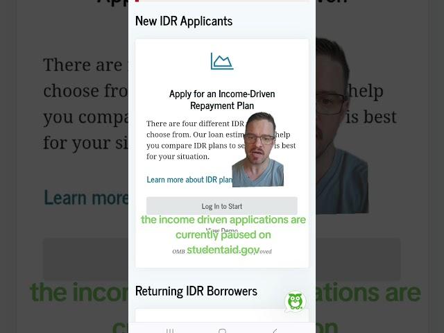 Income driven payment applications DISABLED on studentaid.gov!