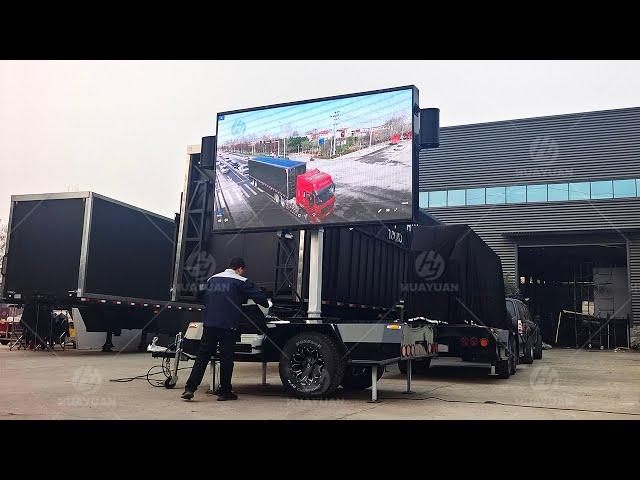 LED display billboard trailer is manufactured by HUAYUAN Mobile Stage Truck Trailer manufacturer