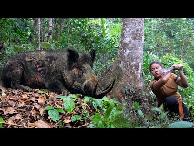 FULL VIDEO: tiger monster attack, Wild boar Trap skill, survival alone. survival instinct