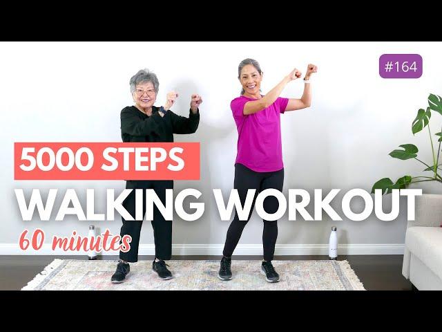 60 Minute Walking Workout for Seniors and Beginners | 5000 step workout